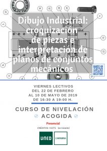 Dibujo Industrial: croquización de piezas e interpretación de planos de conjuntos mecánicos en UNED Cantabria, online y presencial