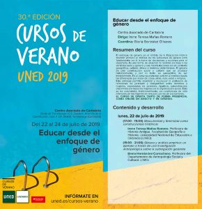 Educación y género, Curso de Verano de UNED Cantabria