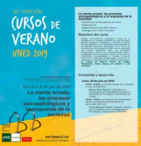 UNED Cantabria expondrá la repercusión de los trastornos psicológicos este verano 
